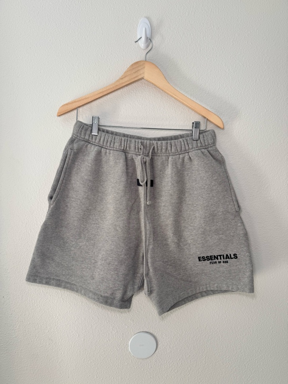 ESSENTIALS Men’s Grey Athletic Fleece Shorts adult M